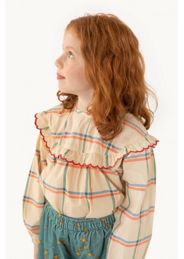 TINYCOTTONS CHECK SCALLOPED BLOUSE vanilla TINYCOTTONS CHECK SCALLOPED BLOUSE vanilla