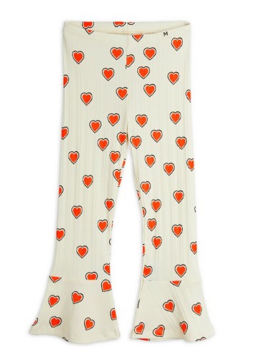 Outlined Hearts AOP Flared Trousers