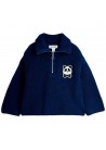 Panda Patch Chunky Knit Half Zip Sweater