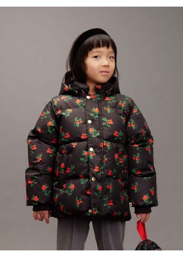 Lingonberries AOP Hooded Puffer Jacket