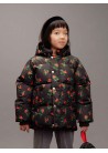 Lingonberries AOP Hooded Puffer Jacket