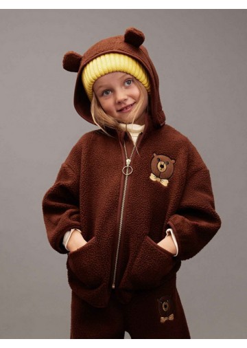 Bear Emb Pile Jacket