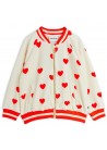 Hearts AOP Velour Baseball Cardigan