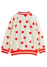 Hearts AOP Velour Baseball Cardigan