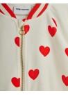 Hearts AOP Velour Baseball Cardigan