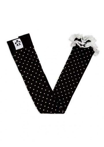 Polka Dot Lace Edge Leggings