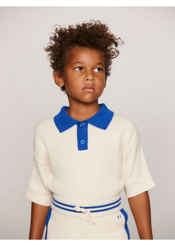 Cable Knit Polo Shirt