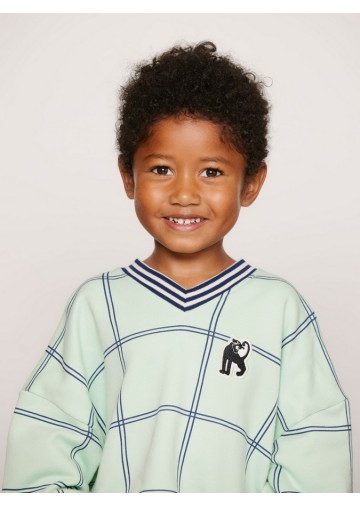 Check AOP Panther Patch Sweatshirt