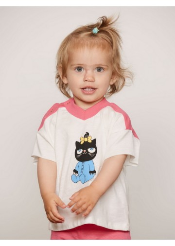Cat V-neck SP SS Tee
