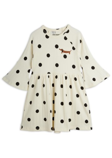 Dots AOP Dog Trumpet Sleeve Dress
