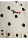Dots AOP Dog Trumpet Sleeve Dress