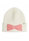 Knitted Wool Blend Beanie With Bow