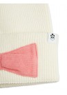 Knitted Wool Blend Beanie With Bow
