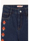 Mini Mushrooms Emb Denim Pants