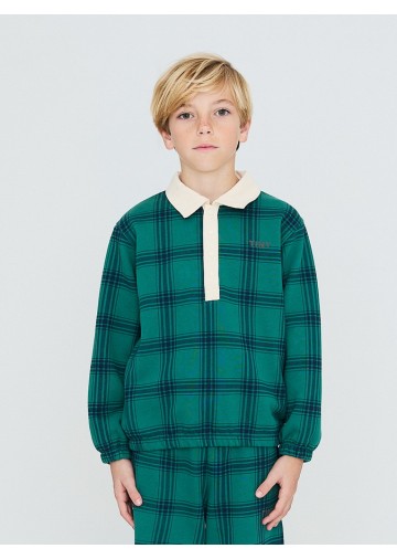 Check Polo Sweatshirt