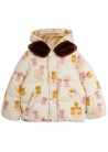 Kittens AOP Faux Fur Collar Puffer Jacket