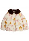 Kittens AOP Faux Fur Collar Puffer Jacket